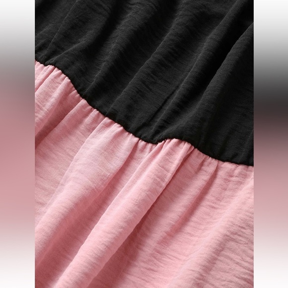 BloomChic Plus Size Colorblock Contrast Patchwork Gathered Raglan Sleeve Dress - Picture 4 of 8